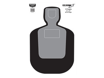 Birchwood Casey 37201 EZE-Scorer BC-19 Silhouette Paper Hanging Universal 12" x 18" Black/Gray/White 10 Pk