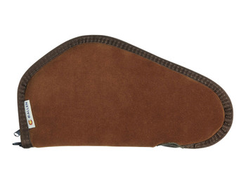 Heritage Cases 8611 Handgun Case Brown Suede w/Black Trim, Faux Sherpa Lining & Foam Padding, Lockable Zippers 11" L