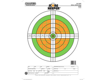 Champion Targets 45762 Score Keeper Sight-In Bullseye Paper Hanging 100 yds Small Bore Rifle Fluorescent Green & Orange/White 12 PK