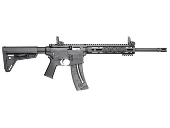 Smith & Wesson 10213 M&P15 Sport 22 LR 25+1 16.50" Carbon Steel Barrel, Adjustable Magpul MOE SL Stock, Magpul M-Lok Mounting System, MagPul Folding MBUS Sights, Functioning Charging Handle, Optics