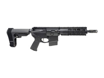 Dpms Panther Arms DP51655225433 Kitty Kat S9 338 ARC 8" Black Nitride Heavy Threaded Barrel, Black Hardcoat Anodize Aluminum Receiver w/Picatinny Rail, DPMS Quad Rail Handguard, Black Polymer SB Tacti