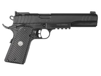EAA GIRSAN 390600 MC1911S Hunter Full Size 10mm Auto 8+1 6" Black Steel Barrel, Blued Serrated Slide, Matte Black Steel Frame w/Accessory Rail & Beavertail, Black Checkered Polymer Grips Ambidextrous