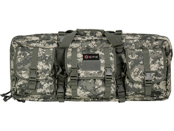 GPS Bags DRC28ACU Double Rifle Case A-TACS AU 600D Polyester w/ 2 Padded Pistol Sleeves MOLLE Webbing & Lockable Zippers