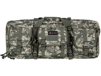 GPS Bags DRC28ACU Double Rifle Case A-TACS AU 600D Polyester w/ 2 Padded Pistol Sleeves MOLLE Webbing & Lockable Zippers