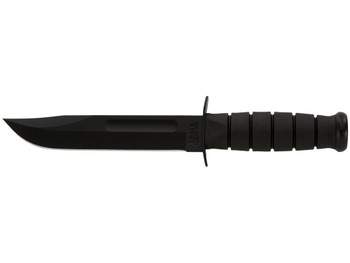 Ka-Bar 1211 Fighting/Utility 7" Fixed Clip Point Plain Black 1095 Cro-Van Blade, Black Kraton G Handle, Includes Sheath