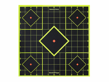 Birchwood Casey 34105 Shoot-N-C Reactive Target Self-Adhesive Paper Black/Yellow 8" 5-Diamond 6 Pack