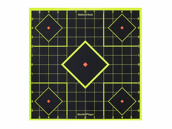 Birchwood Casey 34105 Shoot-N-C Reactive Target Self-Adhesive Paper Black/Yellow 8" 5-Diamond 6 Pack