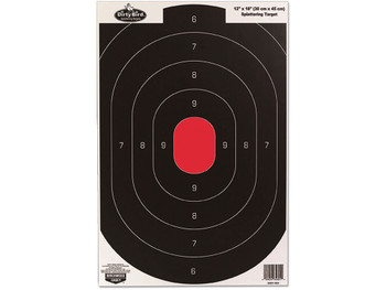 Birchwood Casey 35608 Dirty Bird Silhouette Tagboard Hanging Pistol 12" x 18" Black/White Impact Splatter 8 Per Pkg