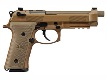 Beretta USA JS92M9A4GM M9A4 9mm Luger 5.10" Threaded Barrel 18+1, Flat Dark Earth Cerakote Polymer Frame, Serrated Steel Optic Cut Slide, Polymer Grip & Decocker Safety