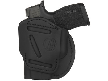 1791 Gunleather 4WH3SBLR 4-Way IWB/OWB Size 03 Stealth Black Leather Belt Clip Compatible w/Glock 26/Ruger LC9/S&W M&P Shield/2.0 9/40 Right Hand