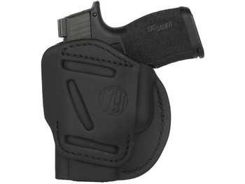 1791 Gunleather 4WH3SBLR 4-Way IWB/OWB Size 03 Stealth Black Leather Belt Clip Compatible w/Glock 26/Ruger LC9/S&W M&P Shield/2.0 9/40 Right Hand