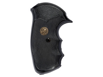 Pachmayr 03250 Gripper Grip Checkered Black Rubber with Finger Grooves for S&W J Frame with Square Butt