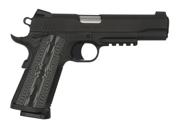 Colt Mfg O1080RGCCU CCU Rail Government 45 ACP 8+1 5" Stainless National Match Barrel, Matte Black DLC Serrated Stainless Steel Slide & Frame w/Picatinny Rail Black Scalloped G10 Grip, Ambidextrous