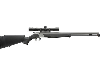 CVA PR2117SSCP Wolf w/Optic 50 Cal 24" Stainless Steel Barrel & Drilled & Tapped Stainless Steel Receiver, Fixed Black Synthetic Stock, KonusShot 3-9x32mm