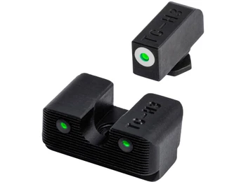 TruGlo TG231G1W Tritium Pro Low, White Outline Tritium Front/Green Tritium Rear/Black Nitride Fortress Frame, Compatible w/Most Glock Except MOS, Front Post/Rear Dovetail Mount