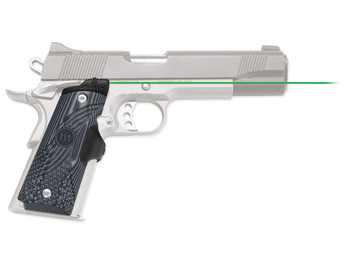 Crimson Trace 0155201 Lasergrips Master Series Fits 1911 Full-Size, Green Laser Black/Gray G10