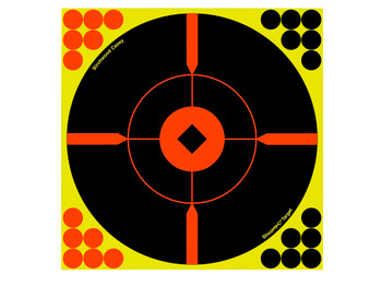 Birchwood Casey 34016 Shoot-N-C Reactive Target Self-Adhesive Paper Black/Yellow/Red 12" Bullseye 100 Pack