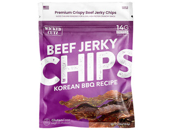 Wicked Cutz WCBC01KB Korean BBQ Beef Jerky Chips 8 Pack