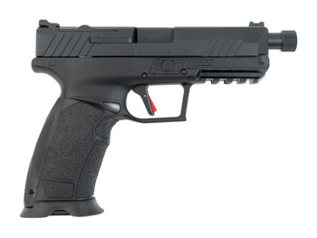 Tisas Arms 15000121 PX-9 9mm Luger 20+1 4.60" Black Threaded Barrel, Black Cerakote Carbon Steel Optic Cut/Serrated Slide & Frame w/Picatinny Rail, Black Rubber Grip, RMR Footprint