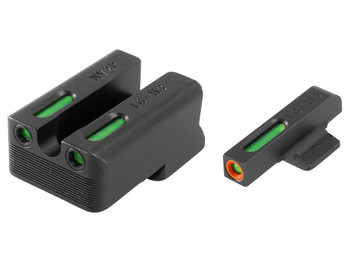 TruGlo TG13NV3PC TFX Pro Black | Green Tritium & Fiber Optic Orange Outline Front Sight Green Tritium & Fiber Optic Rear Sight