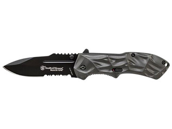 Smith & Wesson Knives SWBLOP3CP Black Ops 3.40" Folding Tanto Plain 4034 SS Blade Aluminum Handle Includes Pocket Clip