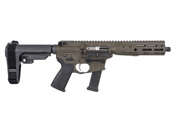 LWRC ICP9PBC8SBA3 IC-9 9mm Luger 8.50" 33+1 Black Nitride Threaded Barrel, Patriot Brown Anodized Aluminum Picatinny Rail Receiver, SB Tactical SBA3 Brace, LWRC Ultra Combat Grip, Ambidextrous