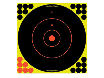 Birchwood Casey 34022 Shoot-N-C Reactive Target Self-Adhesive Paper Black/Yellow/Red 12" Bullseye 12 Pack