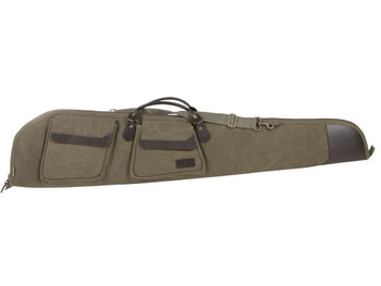 Heritage Cases 54148 North Platte Rifle Case 48" Olive Cotton Canvas w/ Leather Trim & Brushed Tricot Lining
