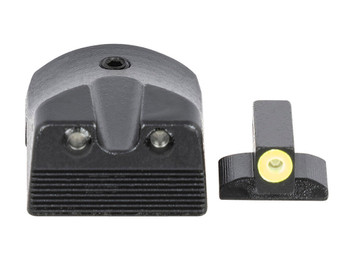 Meprolight USA 412183121 Hyper-Bright Green Tritium Yellow Outline Front Sight-Green Tritium Black Outline Rear Sight Kimber 1911 Slant