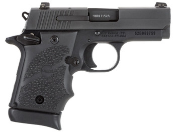 Sig Sauer 9389BRGAMBI P938 Micro-Compact BRG 9mm Luger 3" 7+1 Black Nitron Stainless Steel Black Hogue Rubber Grip