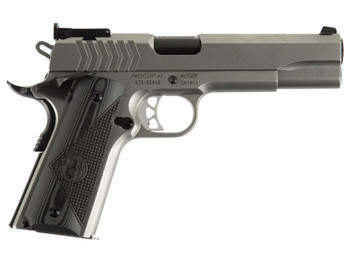 Ruger 6759 SR1911 Target 9mm Luger 9+1 5" Black Steel Barrel, Low-Glare Stainless Steel Serrated Slide, Low-Glare Stainless Steel Frame w/Beavertail, Deluxe Checkered G10 Grip, Right Hand