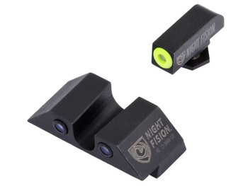Night Fision GLK001007YGZ Tritium Night Sights For Glock Green Tritium Yellow Outline Front Sight- Green Tritium Black Outline Rear Sight Glock 17/17L/19/22
