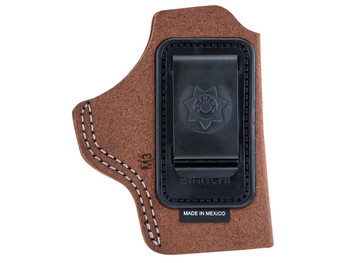 Bianchi 18026 6C IWB Tan Leather Belt Clip Compatible w/Glock 19/23/26/27/36 Right Hand