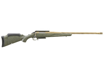 Ruger 46947 American II Predator Full Size 7mm PRC 3+1 22" Burnt Bronze Cerakote Spiral Fluted Threaded Barrel & Alloy Steel Receiver w/Picatinny Rail, Green Splatter Adj LOP Synthetic Stock