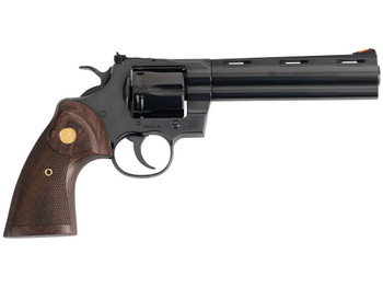 Colt Mfg PYTHONBP6WTS Python Target 357 Mag/38 Special 6 Shot 6" Matte Black Carbon Steel Recessed Target Vent Rib Barrel, Cylinder & Frame, Walnut w/Medallion Grip, Exposed Hammer