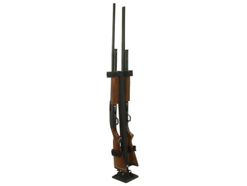 Rugged Gear 10082 Floor Mount Gun Rack 2 Rifle/Shotgun Black Metal