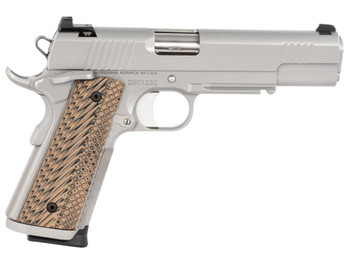 Dan Wesson 01807 Specialist 9mm Luger 10+1 5" Stainless Steel Barrel, Bead Blasted Serrated Stainless Steel Slide & Frame w/Beavertail & Picatinny Rail, Black/Brown G10 Grip, Ambidextrous