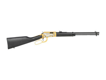 Rossi RL22181WD-GLD2RR Rio Bravo 22 LR 15+1 18" Black Oxide Polished Barrel, Gold Cerakote Aluminum Receiver, Fixed Wood Stock