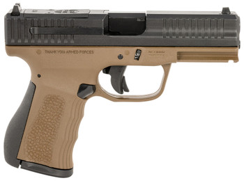 FMK FMKG49BB G3 9mm Luger 14+1 4" Stainless Steel Barrel, Black Optic Cut/Serrated Carbon Steel Slide, Burnt Bronze Polymer Frame w/Picatinny Rail, Black Backstrap Grip