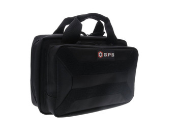GPS Bags PC15 Pistol Case Black 600D Polyester with Mag Storage, Lockable Zippers & Cushioned Compartment Holds 1 Handgun