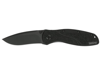 Kershaw 1670BLK Blur 3.40" Folding Drop Point w/Recurve Plain Black DLC 14C28N Steel Blade Black Anodized Aluminum Handle Includes Pocket Clip