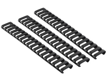 Ergo 4373BK Low-Pro Ladder Rail Covers Rifle 18 Slot Black Rubber 3 Pack