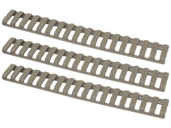 Ergo 1373DE Low-Pro Ladder Rail Covers Rifle 18 Slot Dark Earth Rubber 3 Pack