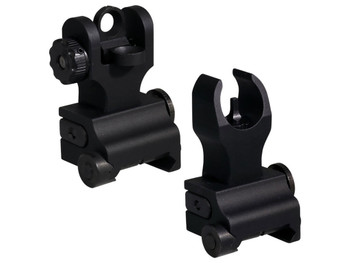 Samson QFHKA2PKG Quick Flip Folding Sights Front(HK) & Rear (A2) Black Anodized for AR-15
