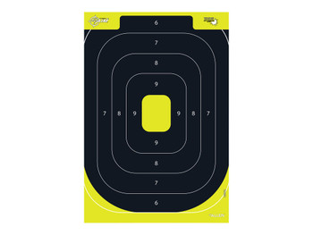 EZ-Aim 15372 Splash Reactive Target IPSC Silhouette Paper Hanging 12.50" W X 18.25" H Black/Yellow 8 Per Pkg