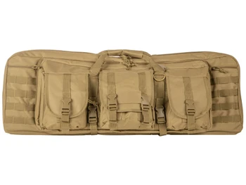 NcStar CVDC2946T36 VISM Double Carbine Case Tan PVC Nylon w/ Foam Padding Lockable Zippers Pockets & MOLLE Webbing
