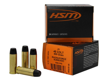 HSM 45C10N 45Colt Subsonic 400gr Hard Cast Long Flat Nose 20 Per Box/20 Case