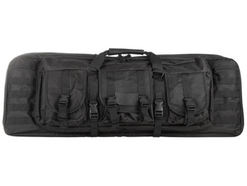 NcStar CVDC2946B36 VISM Double Carbine Case Black PVC Nylon w/ Foam Padding Lockable Zippers Pockets & MOLLE Webbing