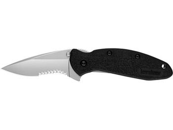 Kershaw 1620ST Scallion 2.40" Folding Drop Point Part Serrated Bead Blasted 420HC SS Blade Black Glass-Filled Nylon Handle Includes Pocket Clip