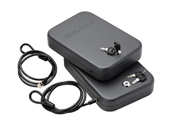 SnapSafe 75201 Lock Box Large Key Entry Black Steel 9.50" L x 6.50" W x 1.75" D 2pk